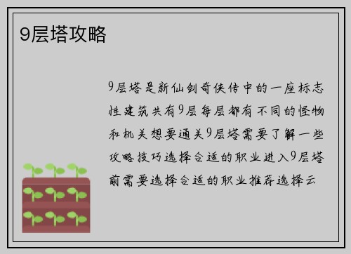 9层塔攻略